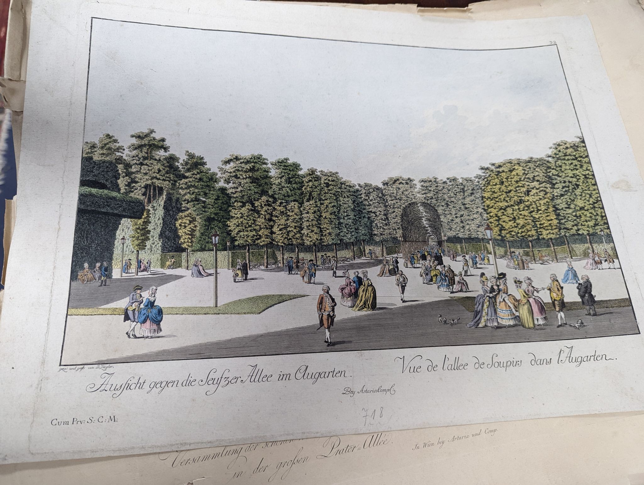A folio of 19th century German and Austrian hand coloured prints and steel engravings Approx. 40 x 50cm.